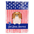 Patriotic USA Pekingese Red White House Flag 28x40 Porch Sleeve Pole Decorative Outside Yard Banner Artwork Wall Hanging, Polyester