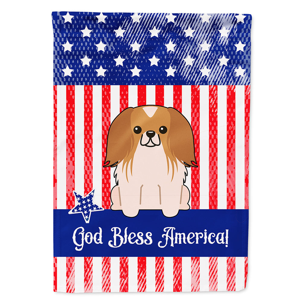 Patriotic USA Pekingese Red White House Flag 28x40 Porch Sleeve Pole Decorative Outside Yard Banner Artwork Wall Hanging, Polyester