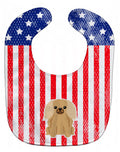 Patriotic USA Pekingese Fawn Sable Baby Bib Easy-Clean Baby Bib Baby Feeding Accessory Baby Mealtime Essential, 10 x 13, Multicolor