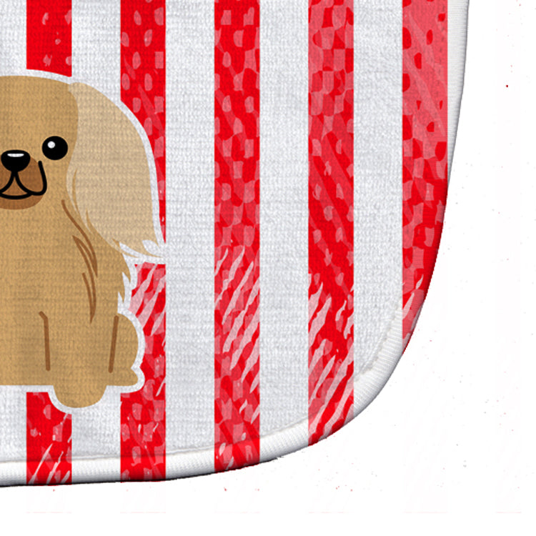 Patriotic USA Pekingese Fawn Sable Baby Bib Easy-Clean Baby Bib Baby Feeding Accessory Baby Mealtime Essential, 10 x 13, Multicolor