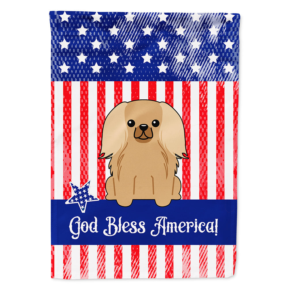 Patriotic USA Pekingese Fawn Sable House Flag 28x40 Porch Sleeve Pole Decorative Outside Yard Banner Artwork Wall Hanging, Polyester