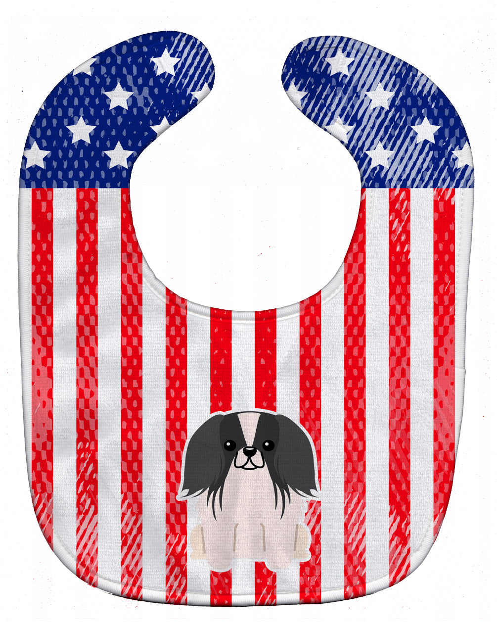 Patriotic USA Pekingese Black White Baby Bib Easy-Clean Baby Bib Baby Feeding Accessory Baby Mealtime Essential, 10 x 13, Multicolor