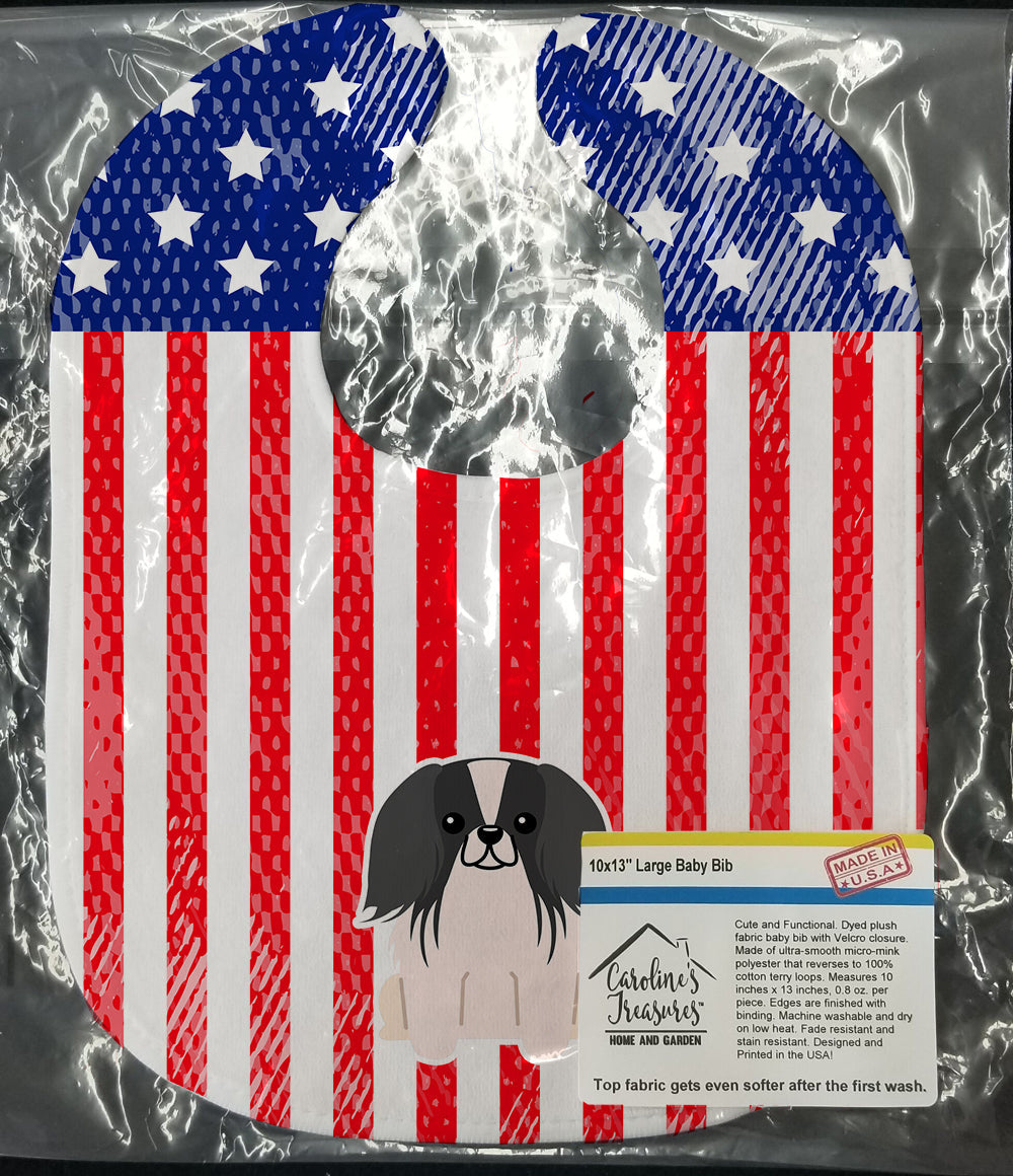 Patriotic USA Pekingese Black White Baby Bib Easy-Clean Baby Bib Baby Feeding Accessory Baby Mealtime Essential, 10 x 13, Multicolor