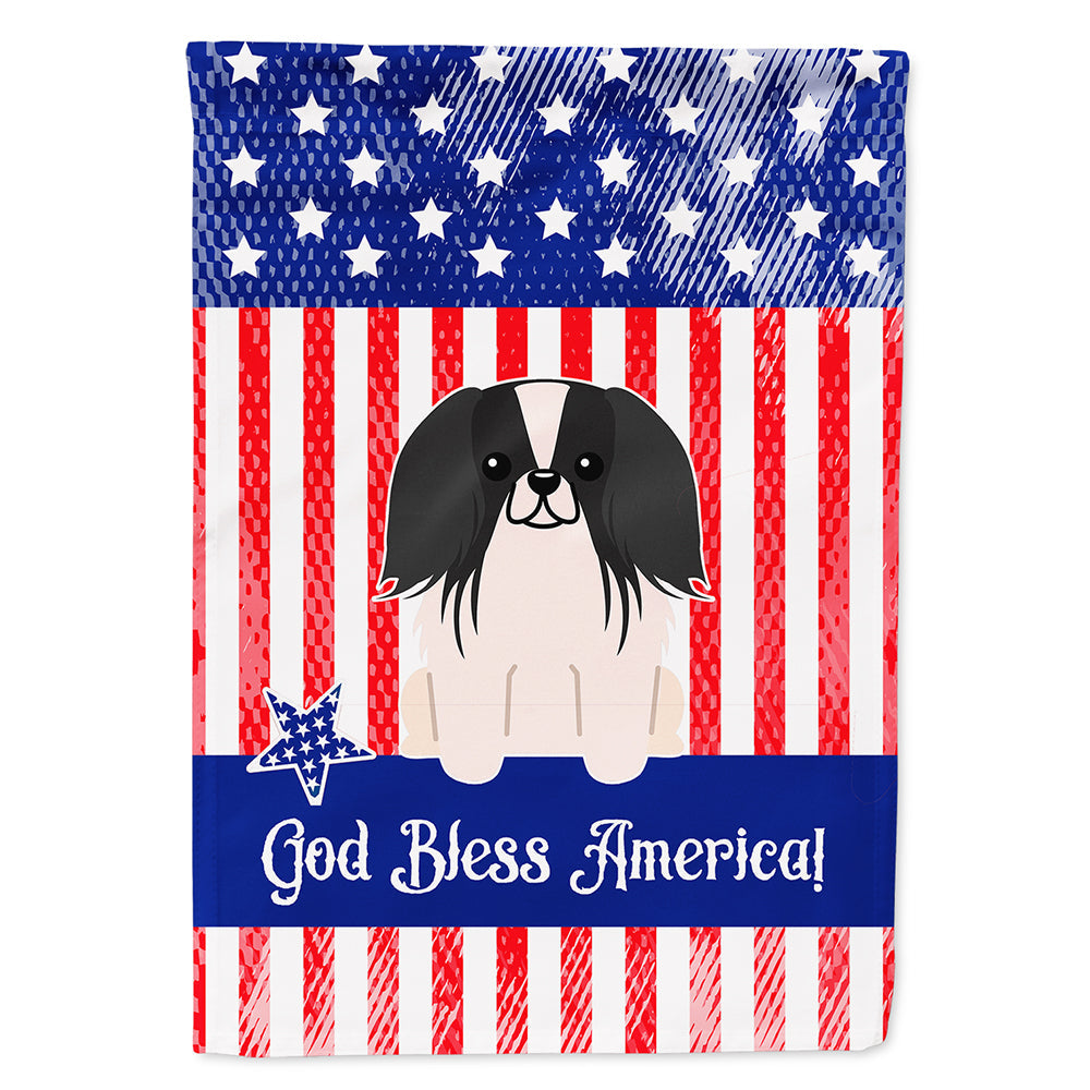 Patriotic USA Pekingese Black White House Flag 28x40 Porch Sleeve Pole Decorative Outside Yard Banner Artwork Wall Hanging, Polyester