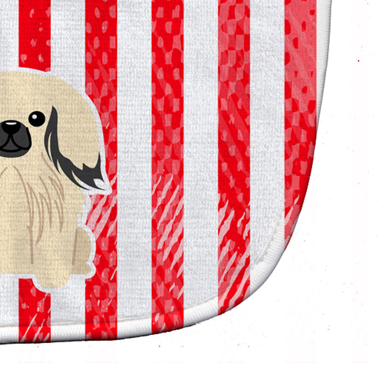 Patriotic USA Pekingese Cream Baby Bib Easy-Clean Baby Bib Baby Feeding Accessory Baby Mealtime Essential, 10 x 13, Multicolor