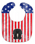 Patriotic USA Pekingese Black Baby Bib Easy-Clean Baby Bib Baby Feeding Accessory Baby Mealtime Essential, 10 x 13, Multicolor