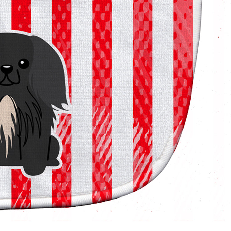 Patriotic USA Pekingese Black Baby Bib Easy-Clean Baby Bib Baby Feeding Accessory Baby Mealtime Essential, 10 x 13, Multicolor