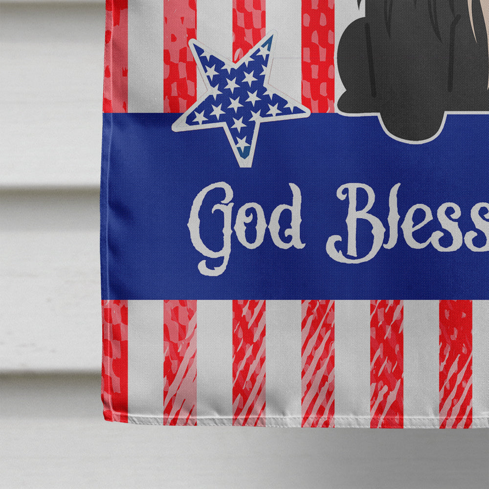 Patriotic USA Pekingese Black House Flag 28x40 Porch Sleeve Pole Decorative Outside Yard Banner Artwork Wall Hanging, Polyester