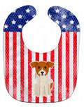 Patriotic USA Jack Russell Terrier Baby Bib Easy-Clean Baby Bib Baby Feeding Accessory Baby Mealtime Essential, 10 x 13, Multicolor