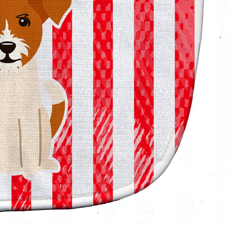 Patriotic USA Jack Russell Terrier Baby Bib Easy-Clean Baby Bib Baby Feeding Accessory Baby Mealtime Essential, 10 x 13, Multicolor