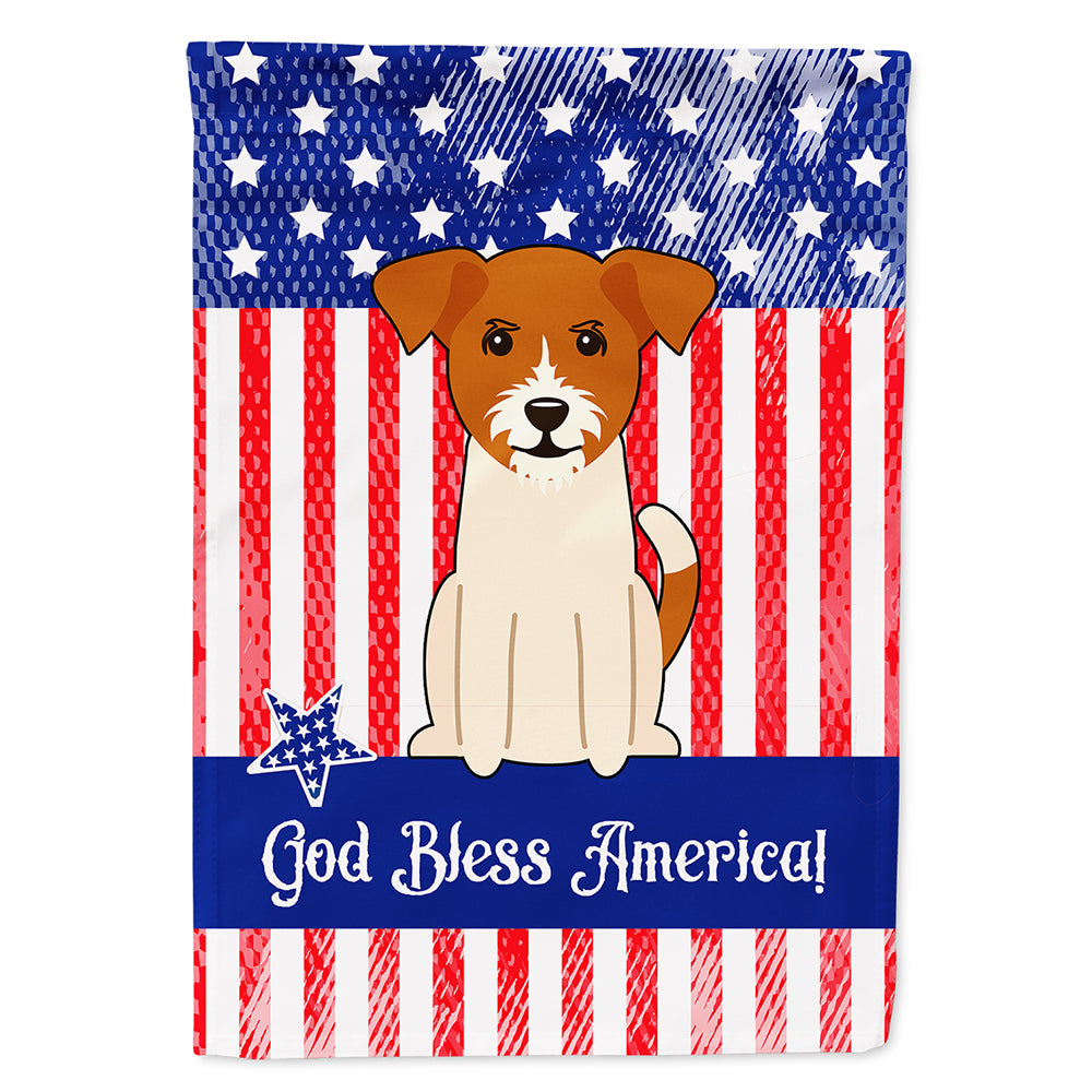 Patriotic USA Jack Russell Terrier House Flag 28x40 Porch Sleeve Pole Decorative Outside Yard Banner Artwork Wall Hanging, Polyester
