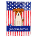 Patriotic USA Jack Russell Terrier House Flag 28x40 Porch Sleeve Pole Decorative Outside Yard Banner Artwork Wall Hanging, Polyester