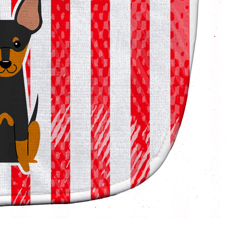 Patriotic USA English Toy Terrier Baby Bib Easy-Clean Baby Bib Baby Feeding Accessory Baby Mealtime Essential, 10 x 13, Multicolor