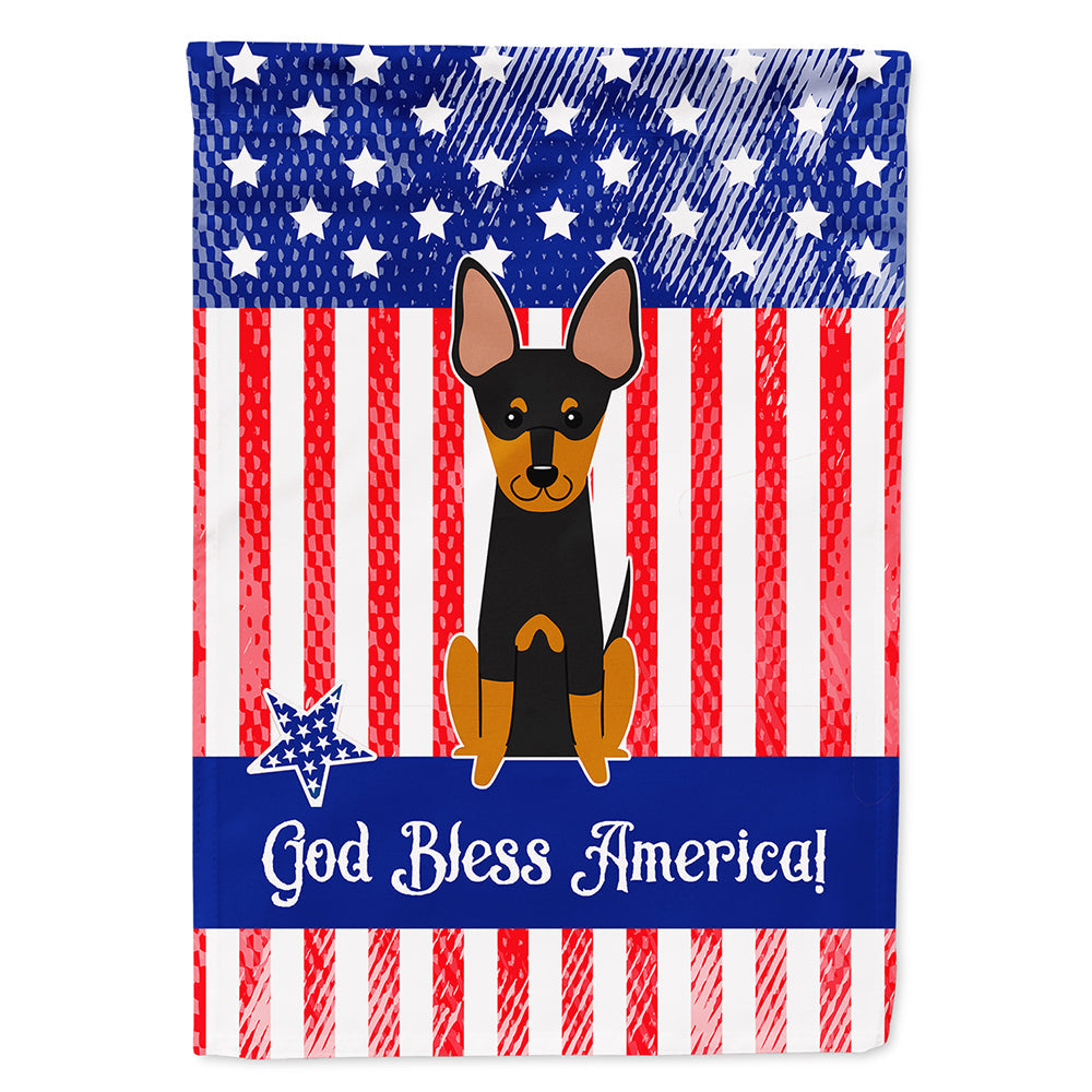 Patriotic USA English Toy Terrier House Flag 28x40 Porch Sleeve Pole Decorative Outside Yard Banner Artwork Wall Hanging, Polyester