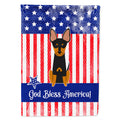Patriotic USA English Toy Terrier House Flag 28x40 Porch Sleeve Pole Decorative Outside Yard Banner Artwork Wall Hanging, Polyester
