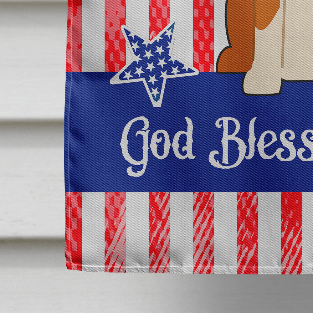 Patriotic USA English Foxhound House Flag 28x40 Porch Sleeve Pole Decorative Outside Yard Banner Artwork Wall Hanging, Polyester