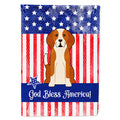 Patriotic USA English Foxhound House Flag 28x40 Porch Sleeve Pole Decorative Outside Yard Banner Artwork Wall Hanging, Polyester