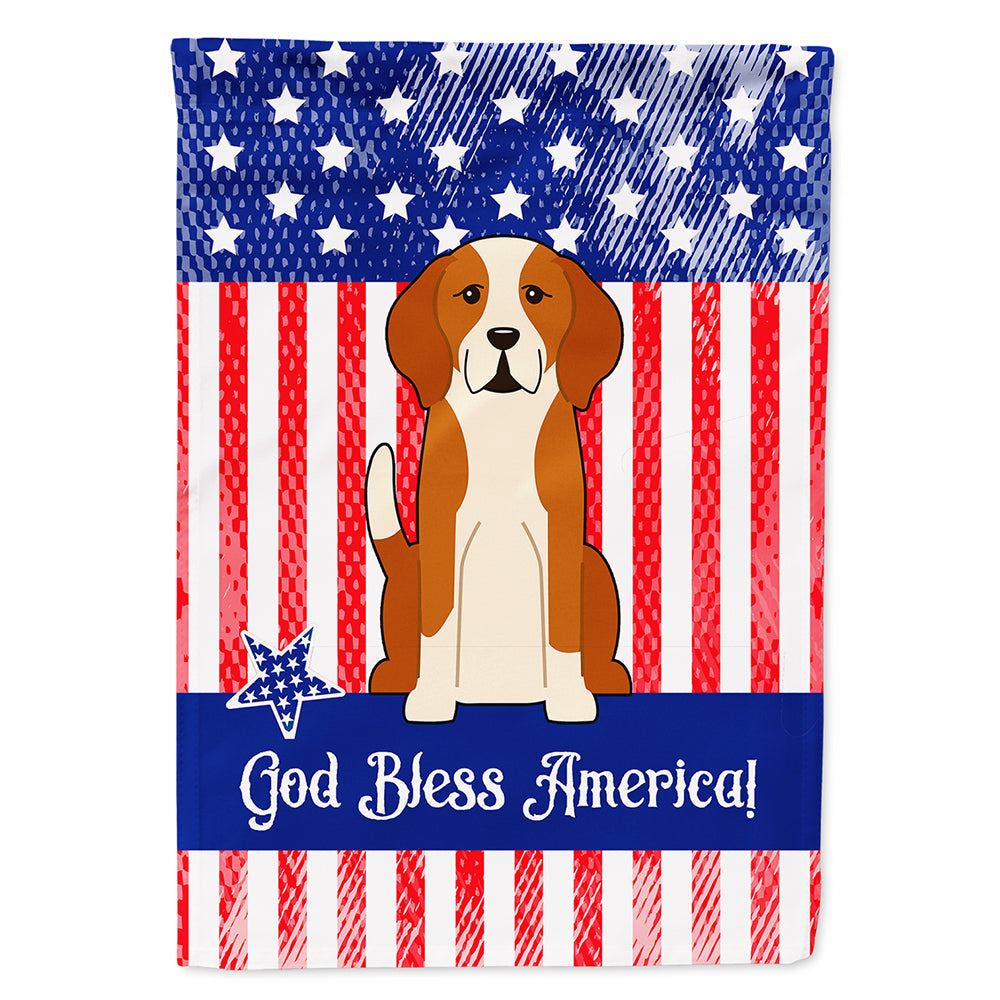 Patriotic USA English Foxhound House Flag 28x40 Porch Sleeve Pole Decorative Outside Yard Banner Artwork Wall Hanging, Polyester