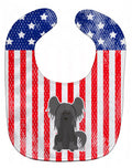 Patriotic USA Chinese Crested Black Baby Bib Easy-Clean Baby Bib Baby Feeding Accessory Baby Mealtime Essential, 10 x 13, Multicolor