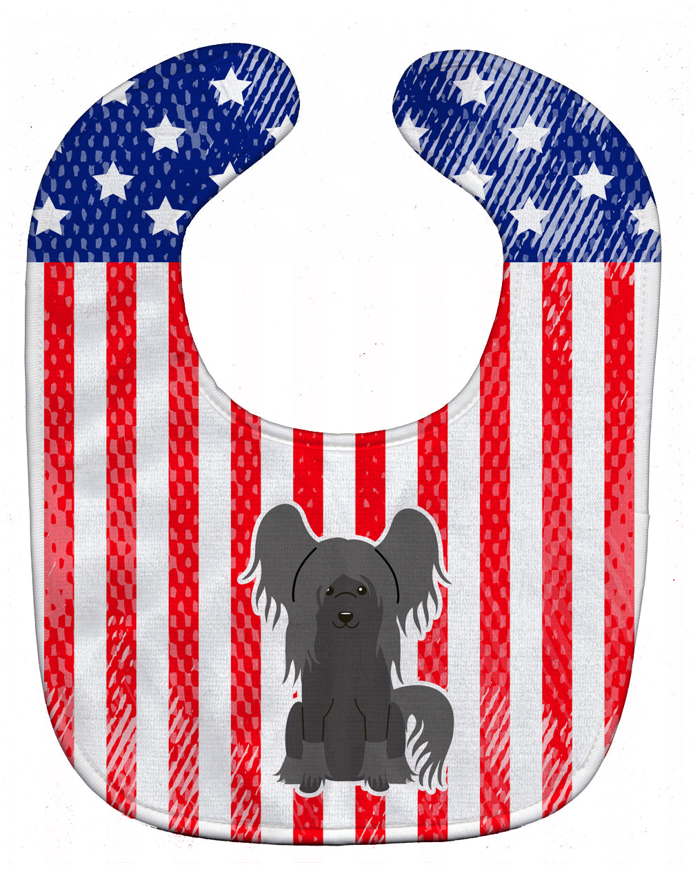 Patriotic USA Chinese Crested Black Baby Bib Easy-Clean Baby Bib Baby Feeding Accessory Baby Mealtime Essential, 10 x 13, Multicolor