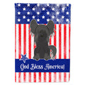 Patriotic USA Chinese Crested Black House Flag 28x40 Porch Sleeve Pole Decorative Outside Yard Banner Artwork Wall Hanging, Polyester