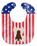 Patriotic USA Chinese Crested Cream Baby Bib Easy-Clean Baby Bib Baby Feeding Accessory Baby Mealtime Essential, 10 x 13, Multicolor