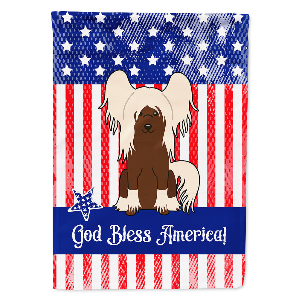 Patriotic USA Chinese Crested Cream House Flag 28x40 Porch Sleeve Pole Decorative Outside Yard Banner Artwork Wall Hanging, Polyester