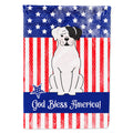 Patriotic USA White Boxer Cooper House Flag 28x40 Porch Sleeve Pole Decorative Outside Yard Banner Artwork Wall Hanging, Polyester