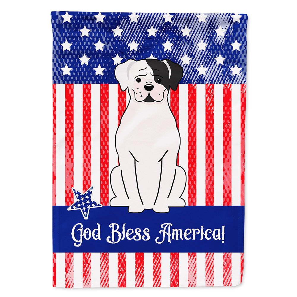Patriotic USA White Boxer Cooper House Flag 28x40 Porch Sleeve Pole Decorative Outside Yard Banner Artwork Wall Hanging, Polyester