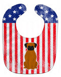 Patriotic USA Fawn Boxer Baby Bib Easy-Clean Baby Bib Baby Feeding Accessory Baby Mealtime Essential, 10 x 13, Multicolor