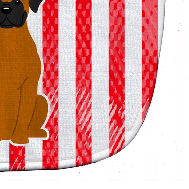 Patriotic USA Fawn Boxer Baby Bib Easy-Clean Baby Bib Baby Feeding Accessory Baby Mealtime Essential, 10 x 13, Multicolor