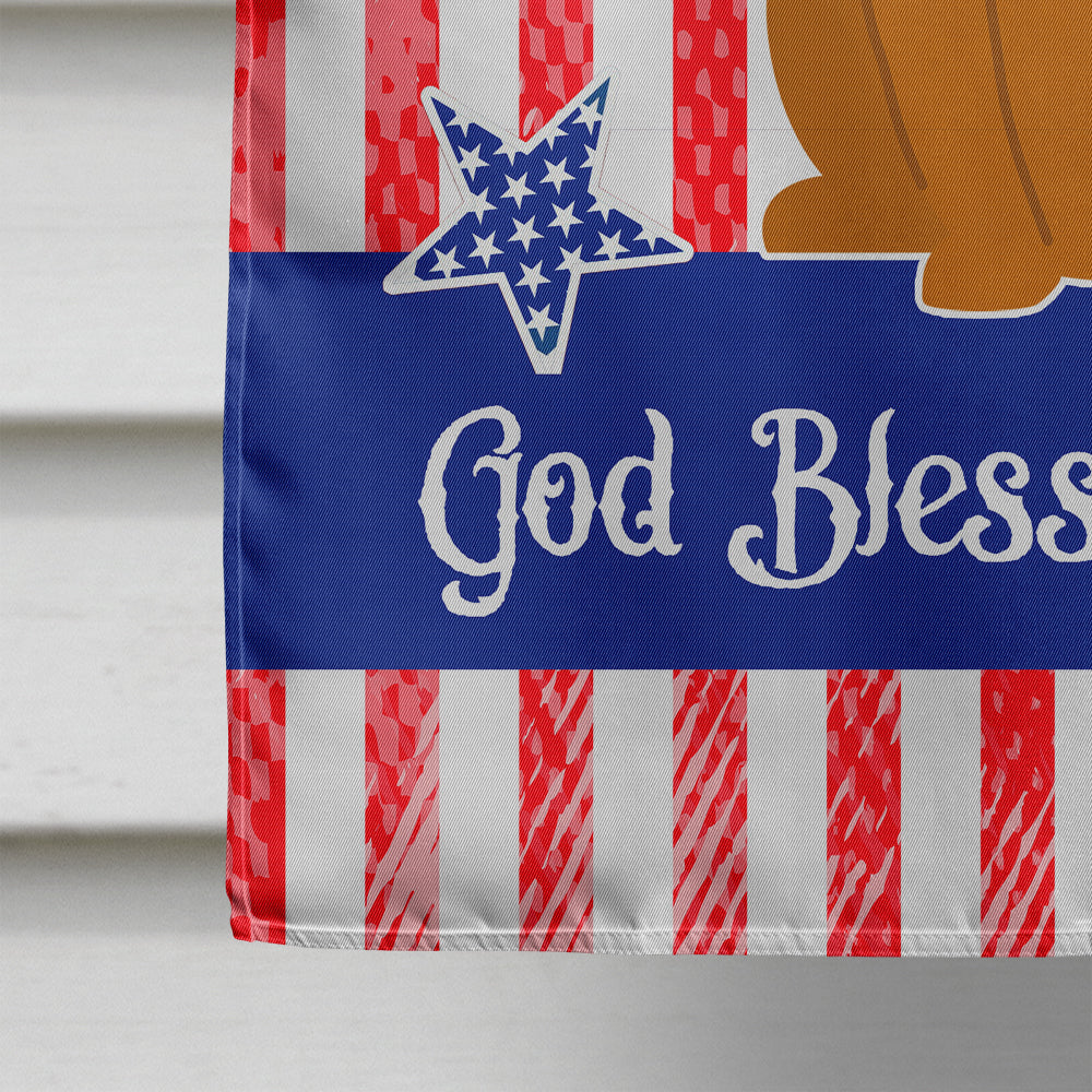 Patriotic USA Fawn Boxer House Flag 28x40 Porch Sleeve Pole Decorative Outside Yard Banner Artwork Wall Hanging, Polyester