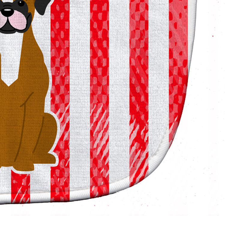 Patriotic USA Flashy Fawn Boxer Baby Bib Easy-Clean Baby Bib Baby Feeding Accessory Baby Mealtime Essential, 10 x 13, Multicolor