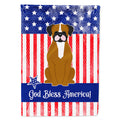 Patriotic USA Flashy Fawn Boxer House Flag 28x40 Porch Sleeve Pole Decorative Outside Yard Banner Artwork Wall Hanging, Polyester
