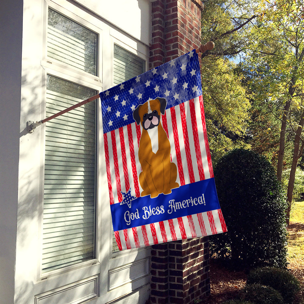 Patriotic USA Flashy Fawn Boxer House Flag 28x40 Porch Sleeve Pole Decorative Outside Yard Banner Artwork Wall Hanging, Polyester