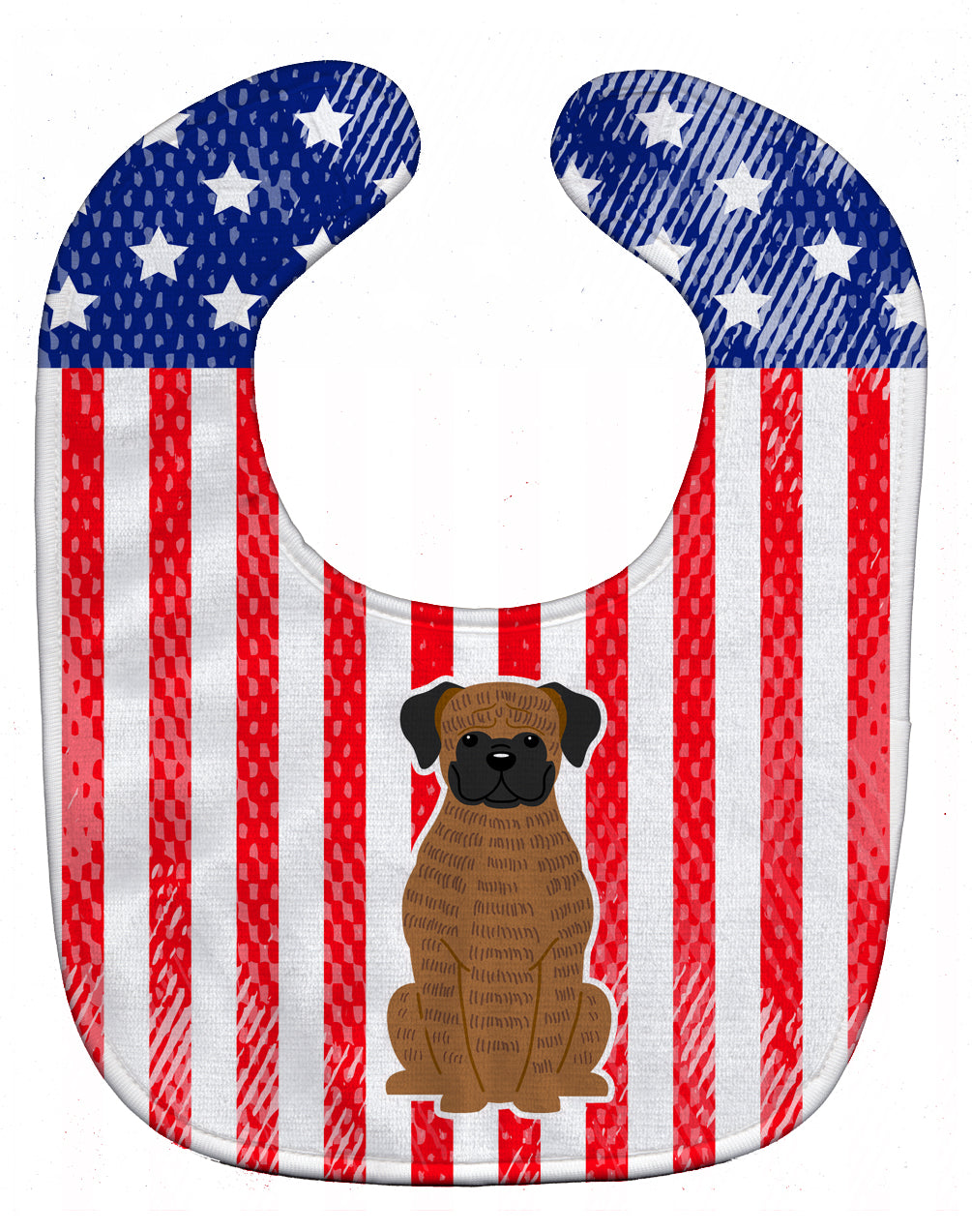 Patriotic USA Brindle Boxer Baby Bib Easy-Clean Baby Bib Baby Feeding Accessory Baby Mealtime Essential, 10 x 13, Multicolor