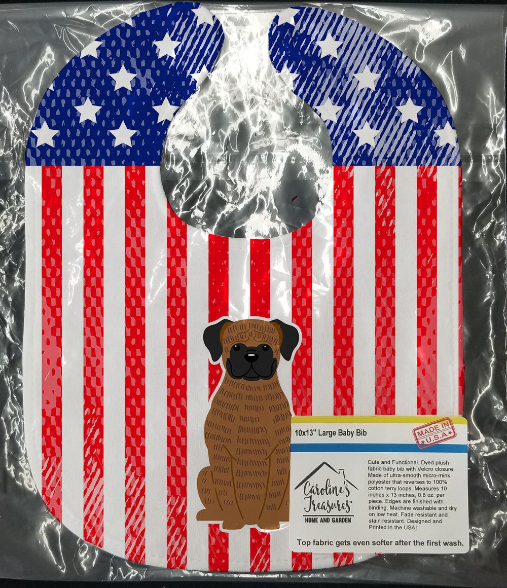 Patriotic USA Brindle Boxer Baby Bib Easy-Clean Baby Bib Baby Feeding Accessory Baby Mealtime Essential, 10 x 13, Multicolor