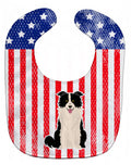 Patriotic USA Border Collie Black White Baby Bib Easy-Clean Baby Bib Baby Feeding Accessory Baby Mealtime Essential, 10 x 13, Multicolor
