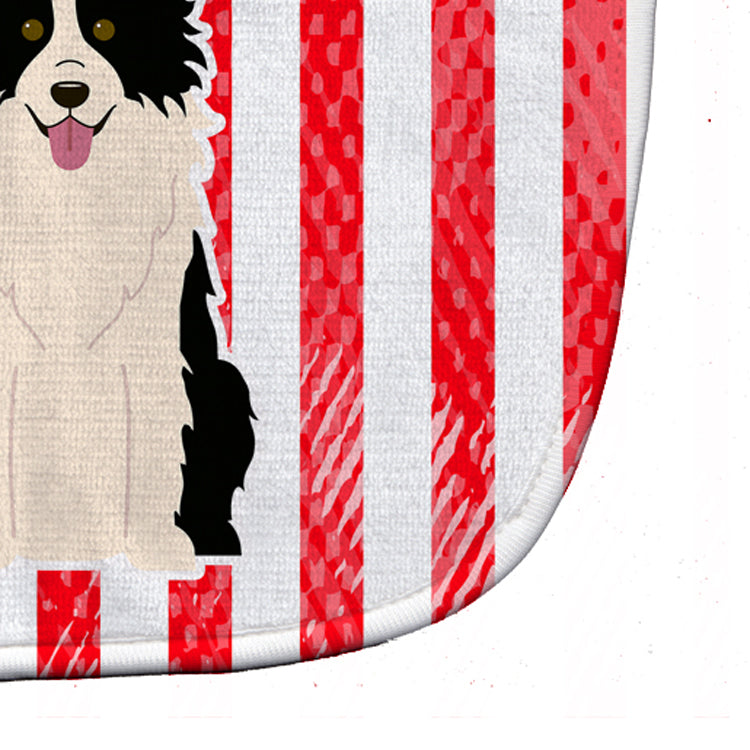 Patriotic USA Border Collie Black White Baby Bib Easy-Clean Baby Bib Baby Feeding Accessory Baby Mealtime Essential, 10 x 13, Multicolor