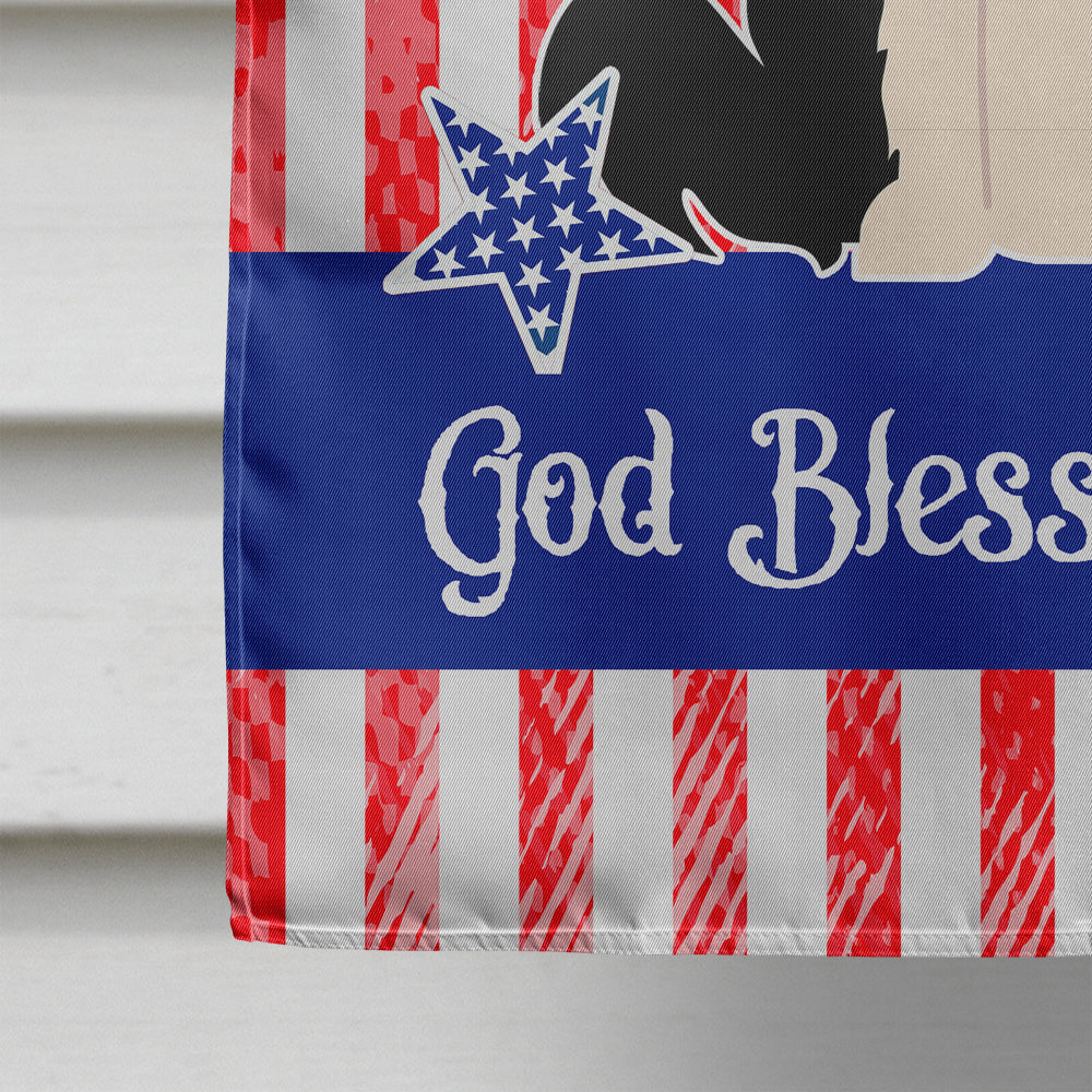 Patriotic USA Border Collie Black White House Flag 28x40 Porch Sleeve Pole Decorative Outside Yard Banner Artwork Wall Hanging, Polyester