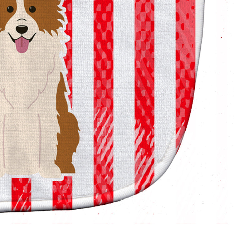 Patriotic USA Border Collie Red White Baby Bib Easy-Clean Baby Bib Baby Feeding Accessory Baby Mealtime Essential, 10 x 13, Multicolor