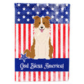 Patriotic USA Border Collie Red White House Flag 28x40 Porch Sleeve Pole Decorative Outside Yard Banner Artwork Wall Hanging, Polyester