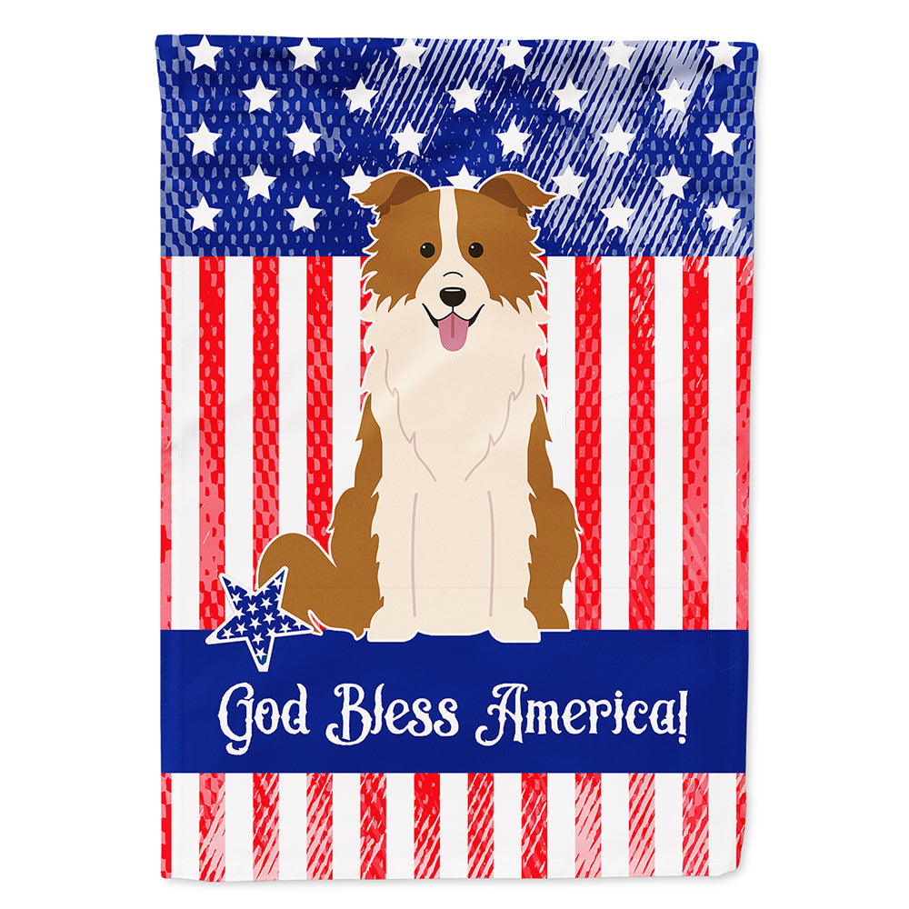 Patriotic USA Border Collie Red White House Flag 28x40 Porch Sleeve Pole Decorative Outside Yard Banner Artwork Wall Hanging, Polyester