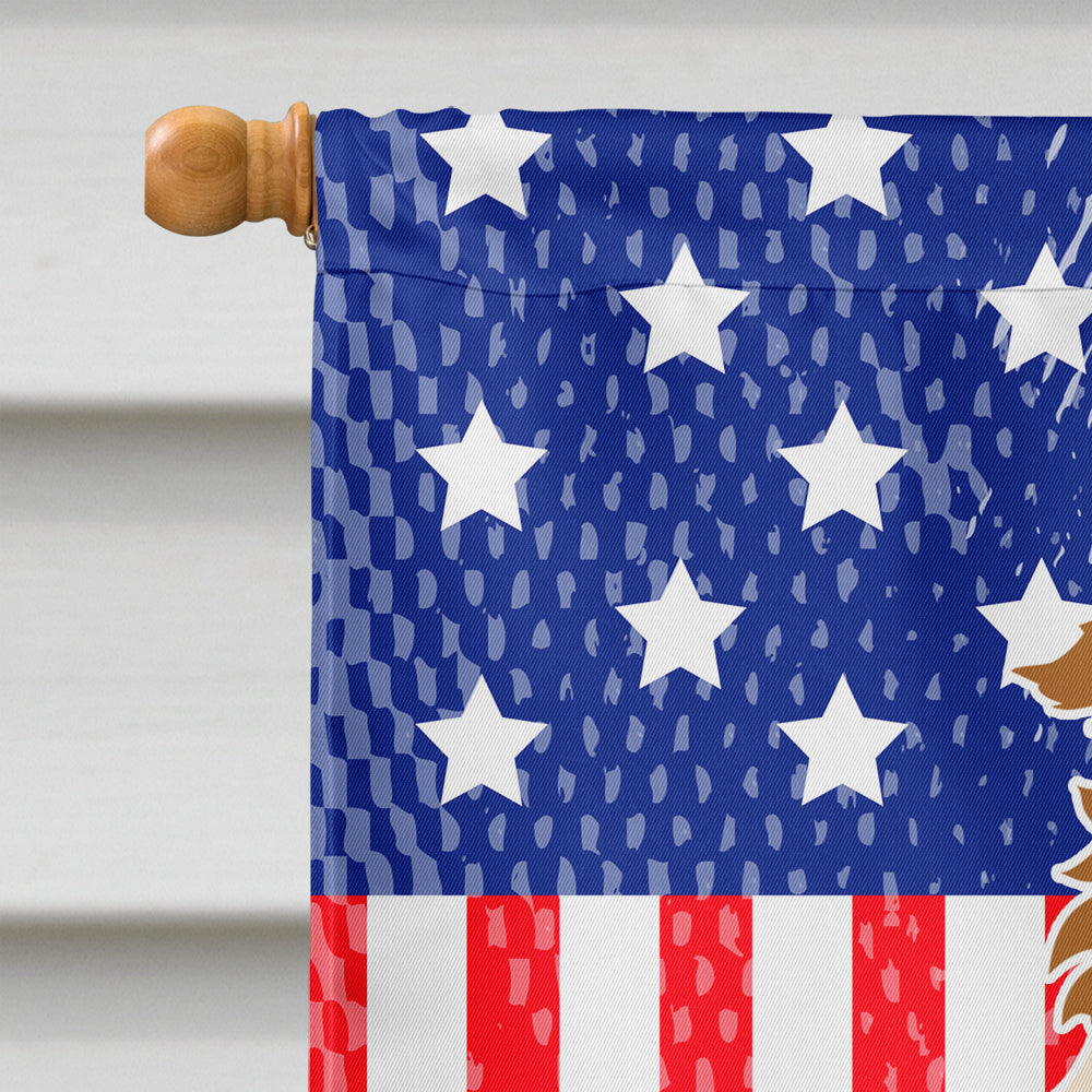 Patriotic USA Border Collie Red White House Flag 28x40 Porch Sleeve Pole Decorative Outside Yard Banner Artwork Wall Hanging, Polyester