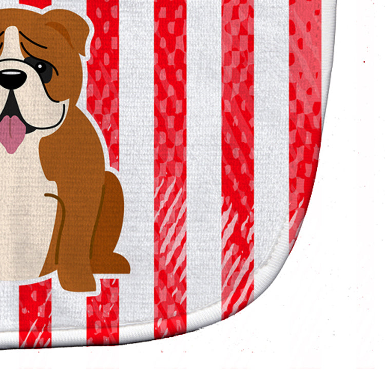 Patriotic USA English Bulldog Red White Baby Bib Easy-Clean Baby Bib Baby Feeding Accessory Baby Mealtime Essential, 10 x 13, Multicolor