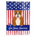 Patriotic USA English Bulldog Red White House Flag 28x40 Porch Sleeve Pole Decorative Outside Yard Banner Artwork Wall Hanging, Polyester