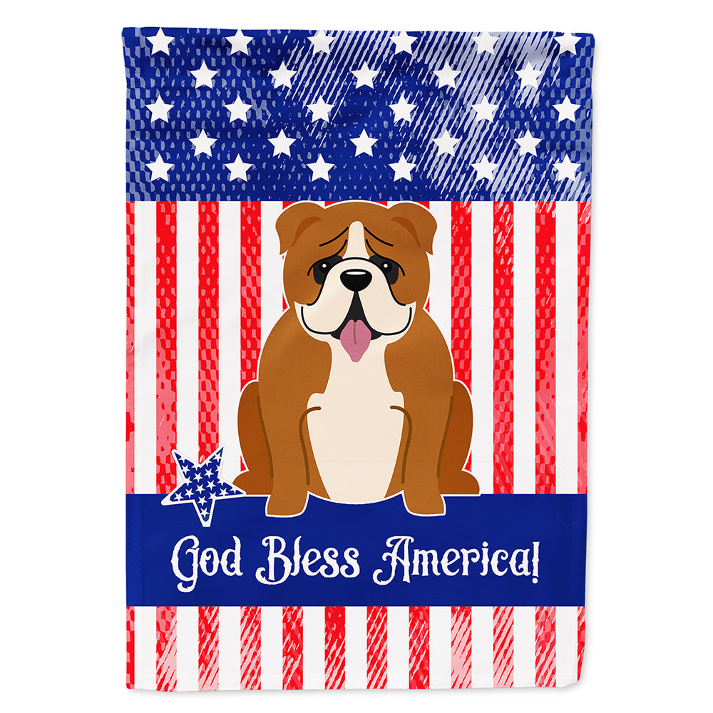 Patriotic USA English Bulldog Red White House Flag 28x40 Porch Sleeve Pole Decorative Outside Yard Banner Artwork Wall Hanging, Polyester