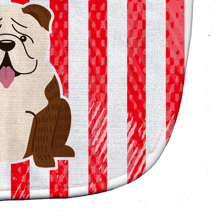 Patriotic USA English Bulldog Brindle White Baby Bib Easy-Clean Baby Bib Baby Feeding Accessory Baby Mealtime Essential, 10 x 13, Multicolor