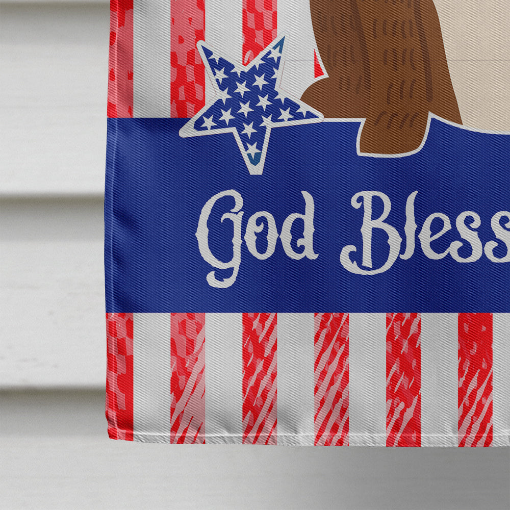 Patriotic USA English Bulldog Brindle White House Flag 28x40 Porch Sleeve Pole Decorative Outside Yard Banner Artwork Wall Hanging, Polyester