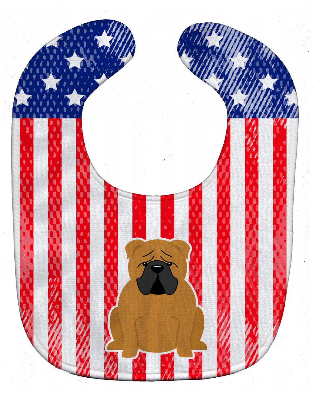 Patriotic USA English Bulldog Red Baby Bib Easy-Clean Baby Bib Baby Feeding Accessory Baby Mealtime Essential, 10 x 13, Multicolor